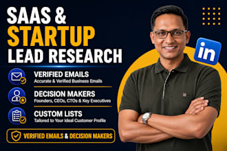 provide saas and tech startup lead research and prospect lists