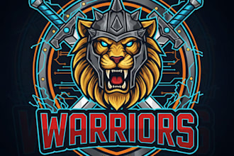 design a professional warriors gaming logo