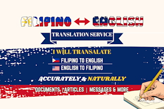 translate your contents english or filipino