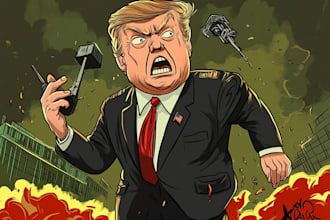 do a political cartoon art
