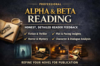 beta read your novel and provide detailed reader feedback