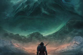 draw fantasy book cover, illustration