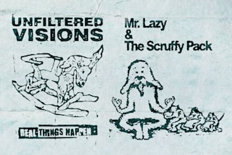 create flyer and poster with raw punk zine style illustrations