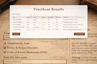 run a lightweight website security scan and deliver a json report