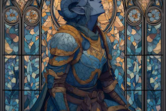 do custom 2d stained glass art, fantasy glass art, stained glass art