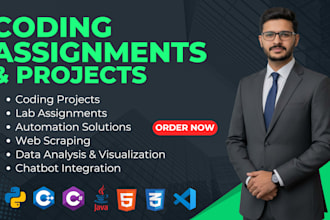 do coding assignments, tasks and projects in java cpp c python julia go lisp r