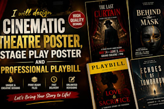 design cinematic theatre poster, sage play poster playbill