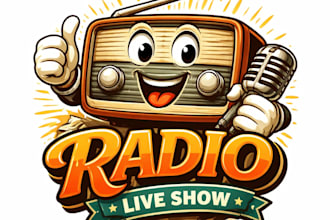 design high quality radio vintage logo with t shirt design