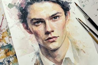 draw and paint an original watercolor portrait