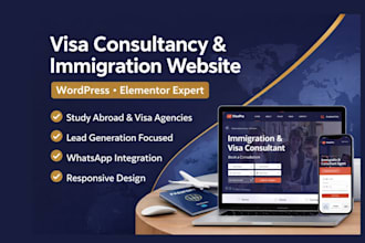 design a visa consultancy and immigration website with wordpress elementor
