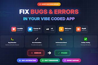 fix bugs and errors in ai vibe coded websites, web apps and mvps