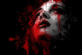 draw bloody horror illustration