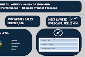 clean data, forecast sales, and create excel dashboards end to end