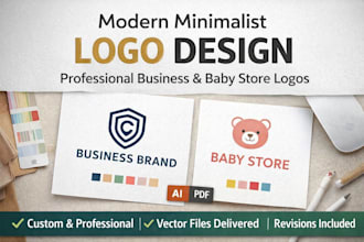 do modern minimalist professional best business and baby store logo design