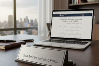 write professional urdu articles and blog posts