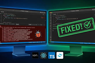 fix nextjs errors ,react bugs ,typescript and tailwind CSS issues