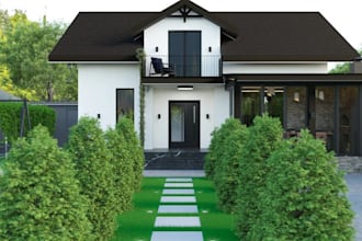 transform luxury residential estate, landscape exterior modern building design