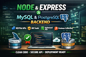 build your backend with nodejs express and database