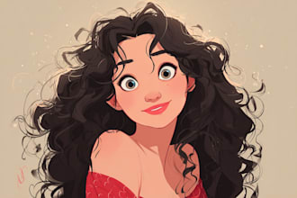 do a disney style cartoon portrait