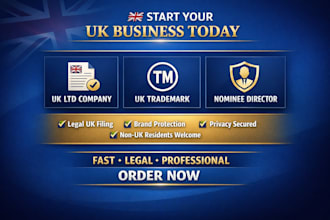 register UK ltd company, UK trademark and provide nominee director service