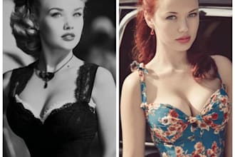 draw a stunning custom pinup girl illustration