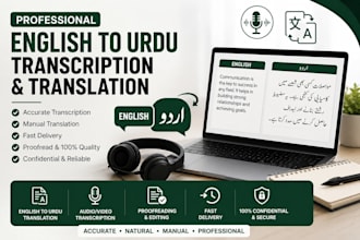 do english to urdu transcription and translation
