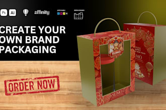 make you packaging box design with dieline