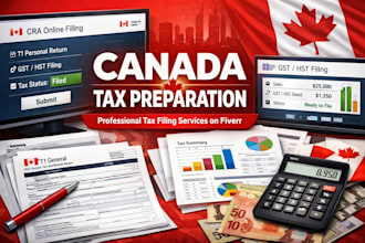 handle canada tax preparation, cra filing, t1 return and gst hst