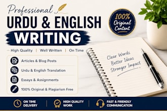 do professional urdu and english writing