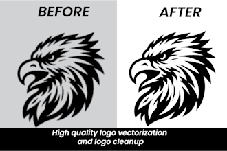 do manual vector tracing, vector conversion and logo vectorization