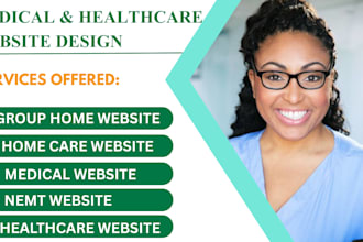 design group home care, healthcare, nemt website with logo and seo optimization