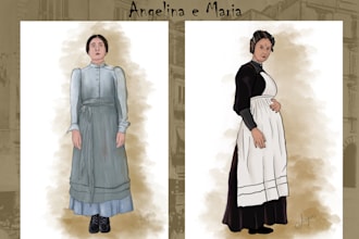 costume sketches for your film, theater or events