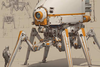 design cute robot character or mascot
