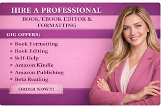 do book editing, professional proofreading and amazon KDP ebook formatting