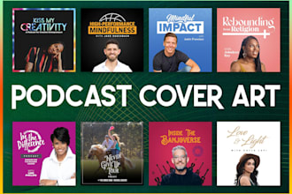 design podcast cover art, podcast logo, podcast branding for spotify and apple
