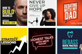 design creative podcast cover art, podcast artwork and podcast logo