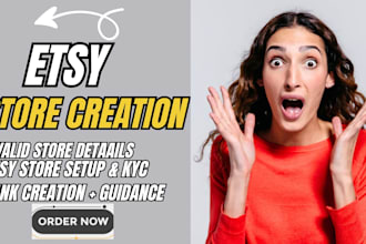 open etsy seller account, etsy store creation, etsy account setup etsy listing