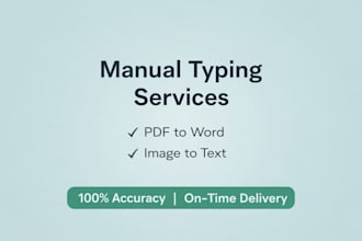 do manual typing, PDF to word and copy paste work
