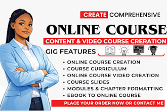 do online course creation, video course content and course development