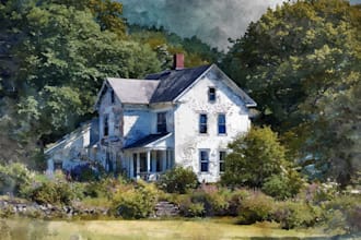 paint watercolor house portrait