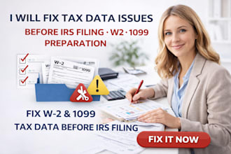 fix tax data issues before irs filing w2 1099 prep USA support pro today