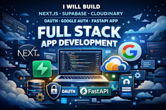 build next js, supabase, cloudinary, oauth, google auth, fastapi app