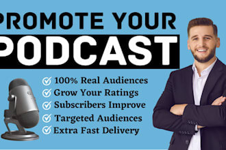 grow your podcast audience with targeted organic promotion on top platforms