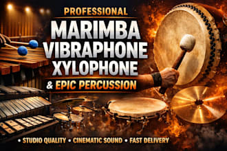 record professional marimba, vibraphone, xylophone, and epic percussion
