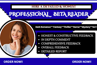 beta read dark romance fantasy cozy mystery historical thriller horror scifi