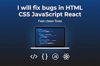 fix frontend bugs in javascript, react, HTML and CSS