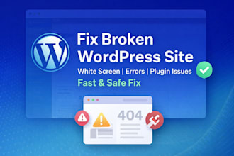 fix broken wordpress site, errors, white screen