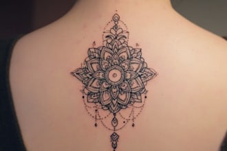 custom a geometric realism in black and grey tattoo design