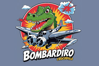 design high quality cartoon t shirt logo with unlimited revision