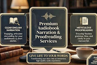 narrate your audiobook and stories in clear english
